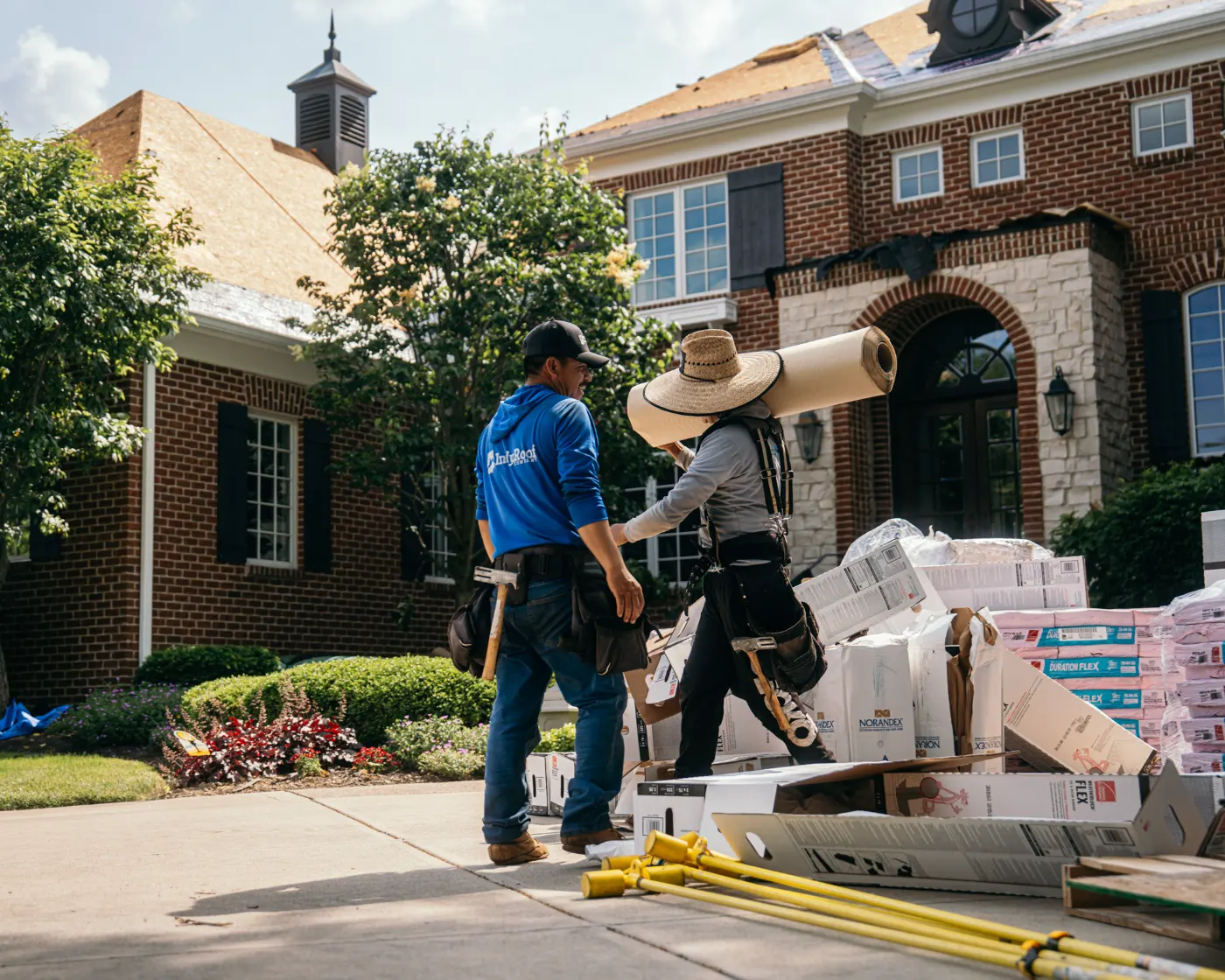 Storm damage documented on a Southport home
